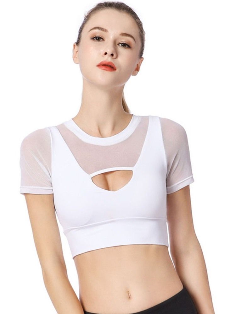 Kvinner Patchwork Quick Dry Solid Pullover Running Tops
