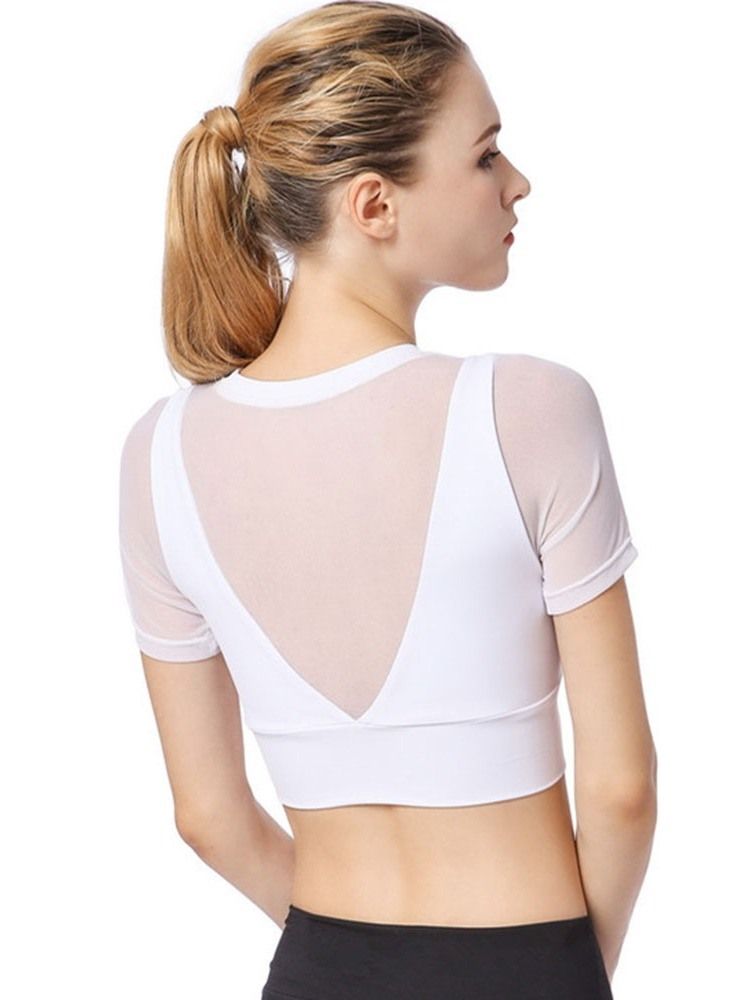 Kvinner Patchwork Quick Dry Solid Pullover Running Tops