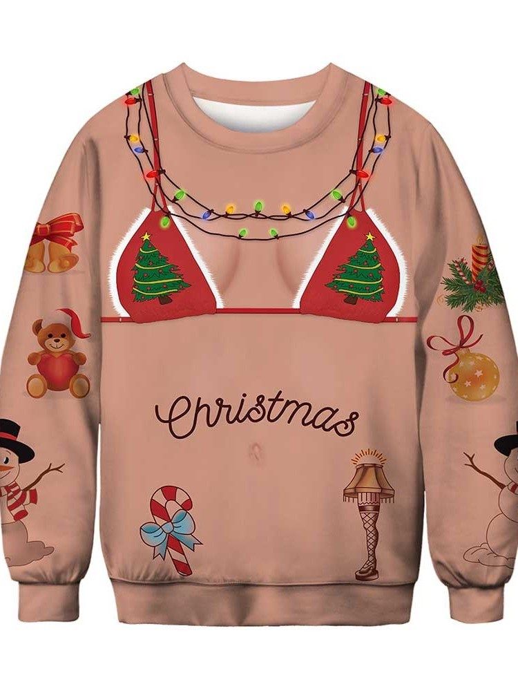 Christmas Color Block Casual Hettegensere For Menn