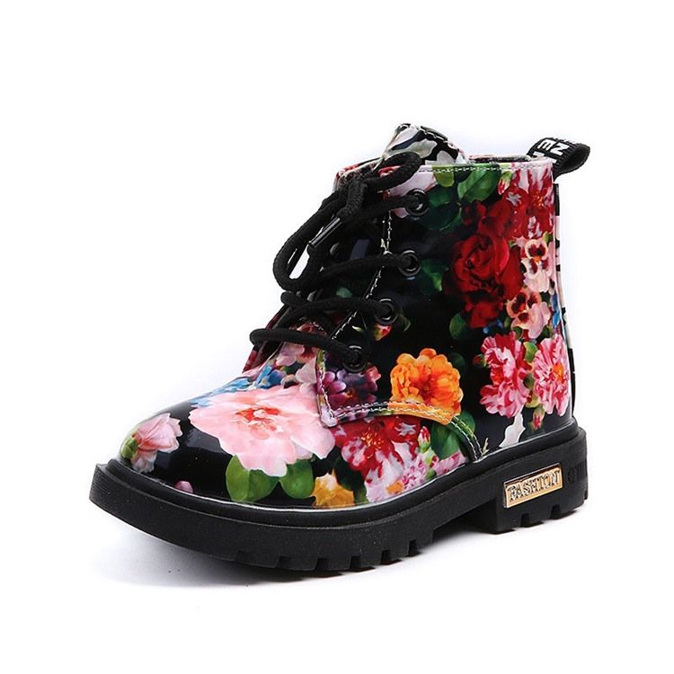 Floral Round Toe Side Glidelås Baby Boots