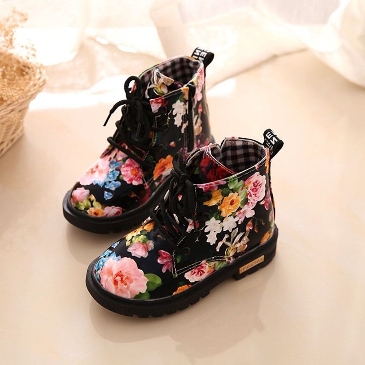 Floral Round Toe Side Glidelås Baby Boots