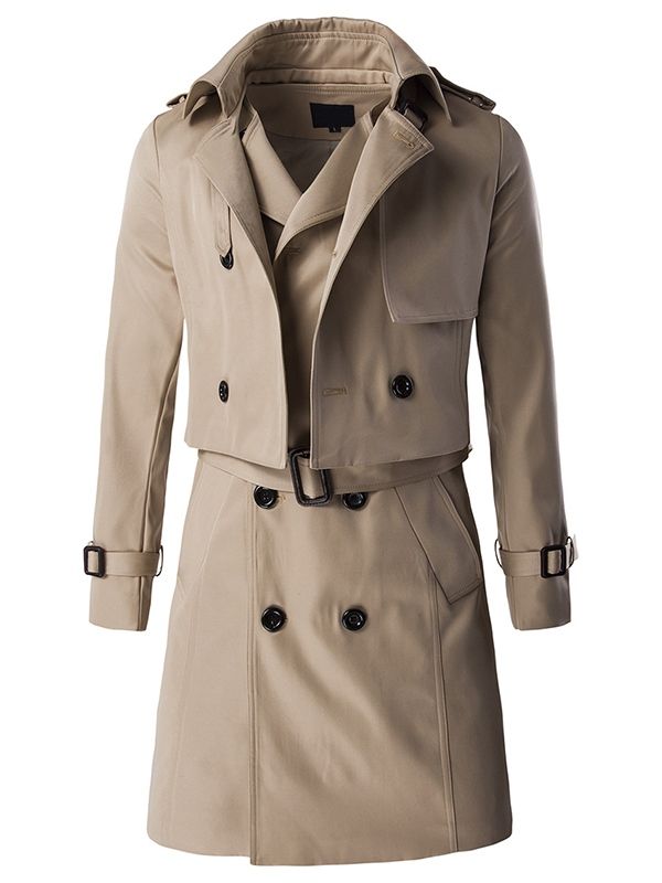 Avtakbar Vogue Dobbeltbrystet Slim Trenchcoat For Menn