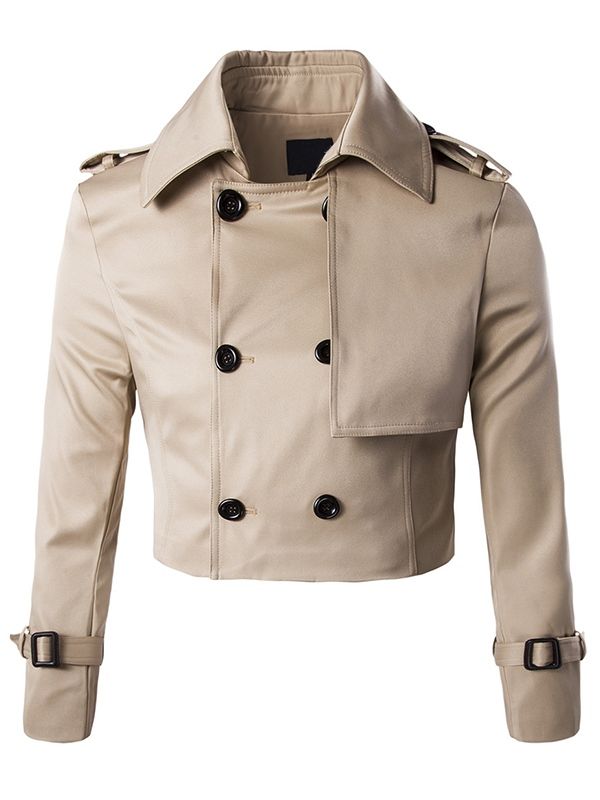 Avtakbar Vogue Dobbeltbrystet Slim Trenchcoat For Menn