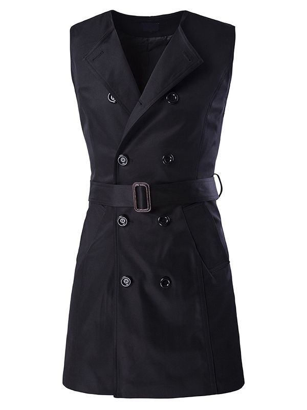 Avtakbar Vogue Dobbeltbrystet Slim Trenchcoat For Menn