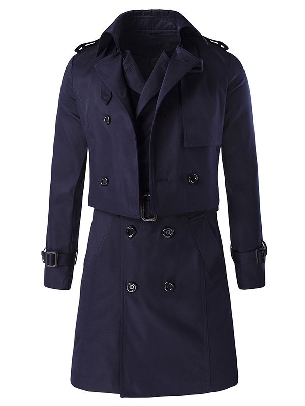 Avtakbar Vogue Dobbeltbrystet Slim Trenchcoat For Menn