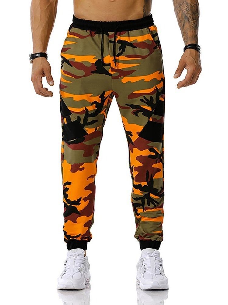 Pencil Pants Camouflage Print Mid Waist Herre Casual Bukser
