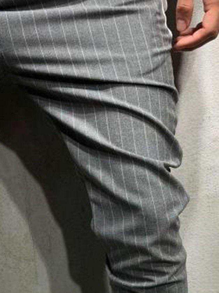 Pocket Stripe Fall Glidelås Herre Casual Bukser