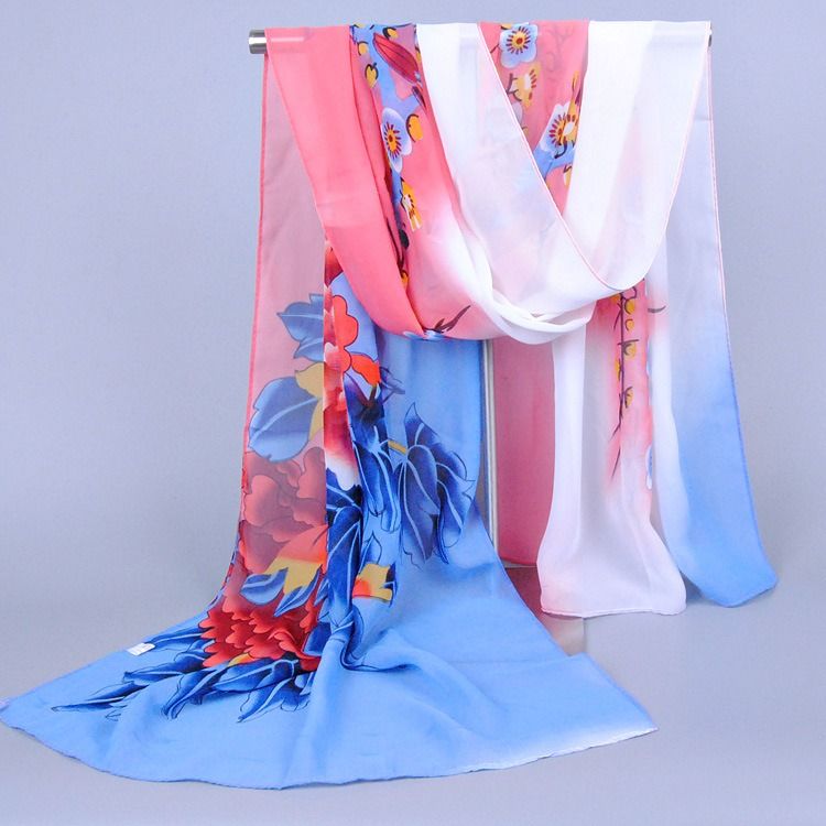 Trendy Blomstret Chiffon-skjerf For Kvinner