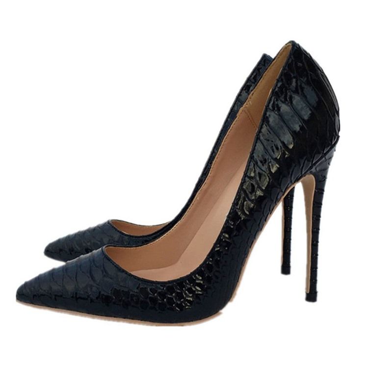 Serpentine Stiletto Heel Slip-on Plain Thin Damesko