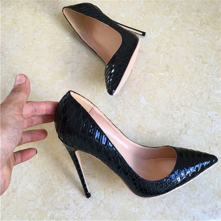Serpentine Stiletto Heel Slip-on Plain Thin Damesko