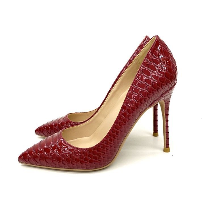 Serpentine Stiletto Heel Slip-on Plain Thin Damesko