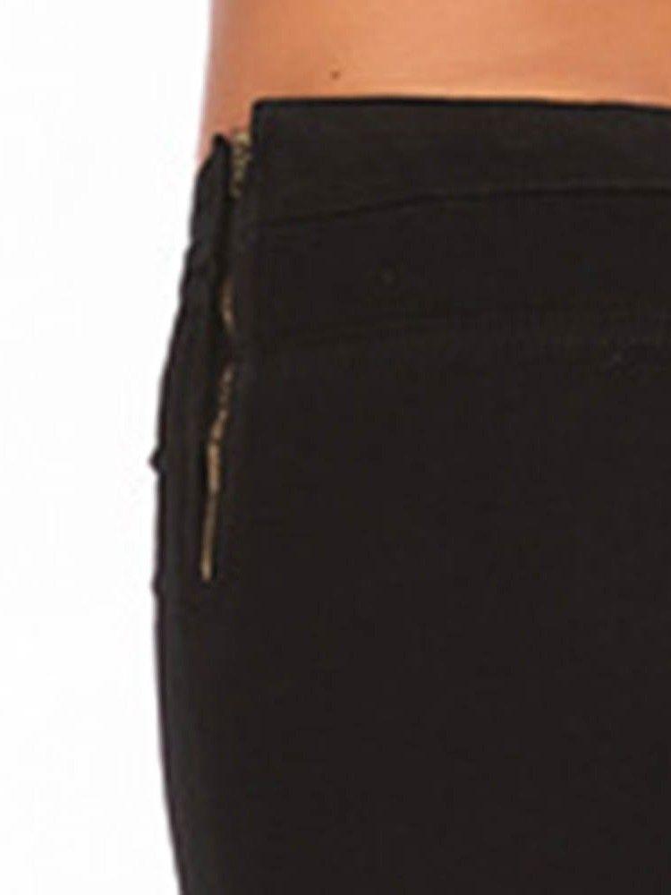 Blyantsbukse For Kvinner Glatt Skinny Jeans Med Glidelås