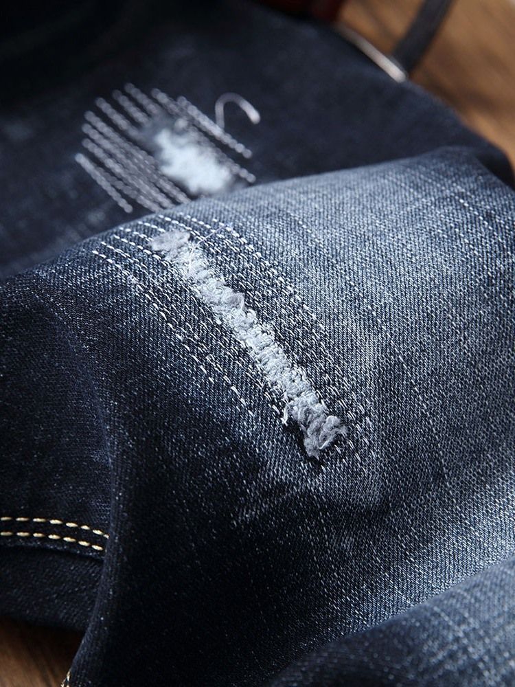 Herre Rett Slitte Europeiske Midje Jeans