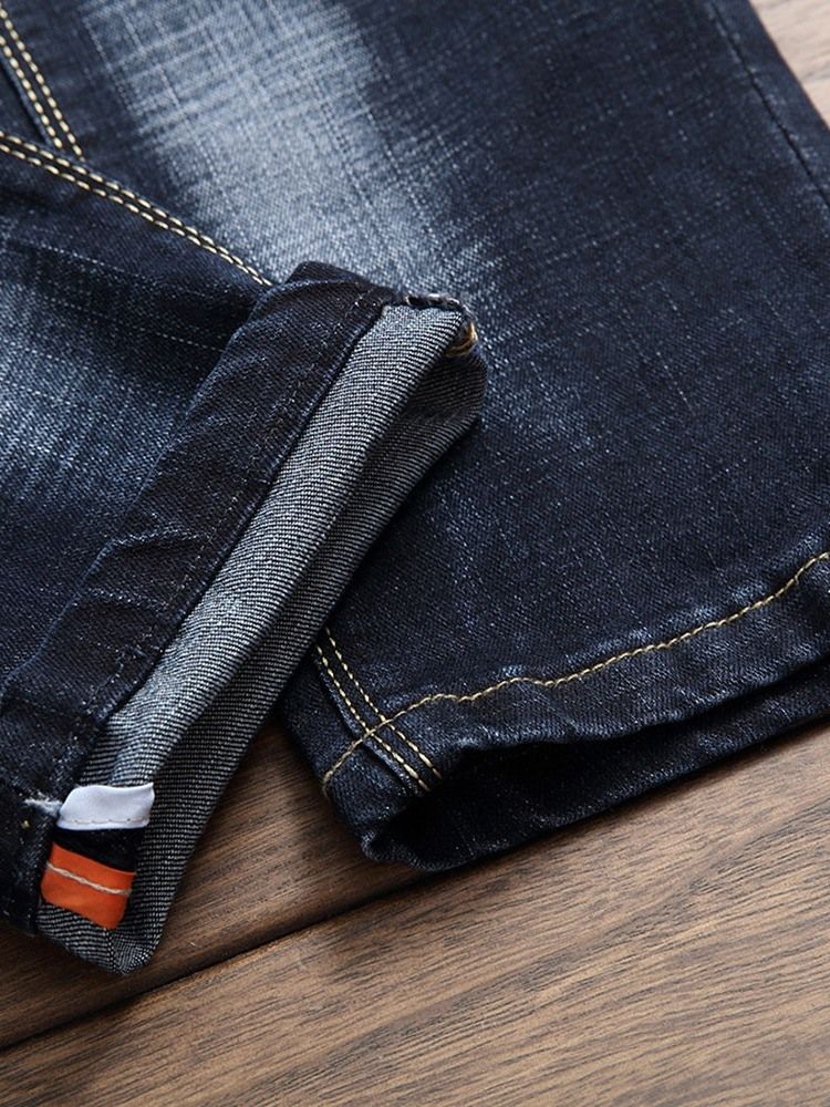 Herre Rett Slitte Europeiske Midje Jeans
