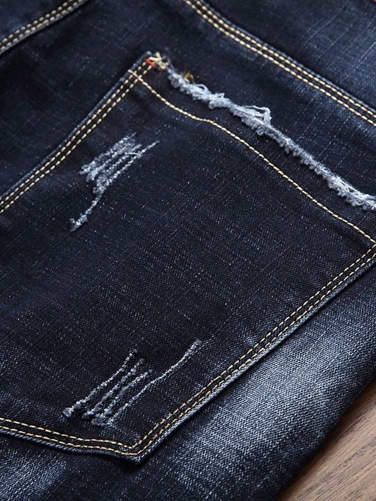 Herre Rett Slitte Europeiske Midje Jeans