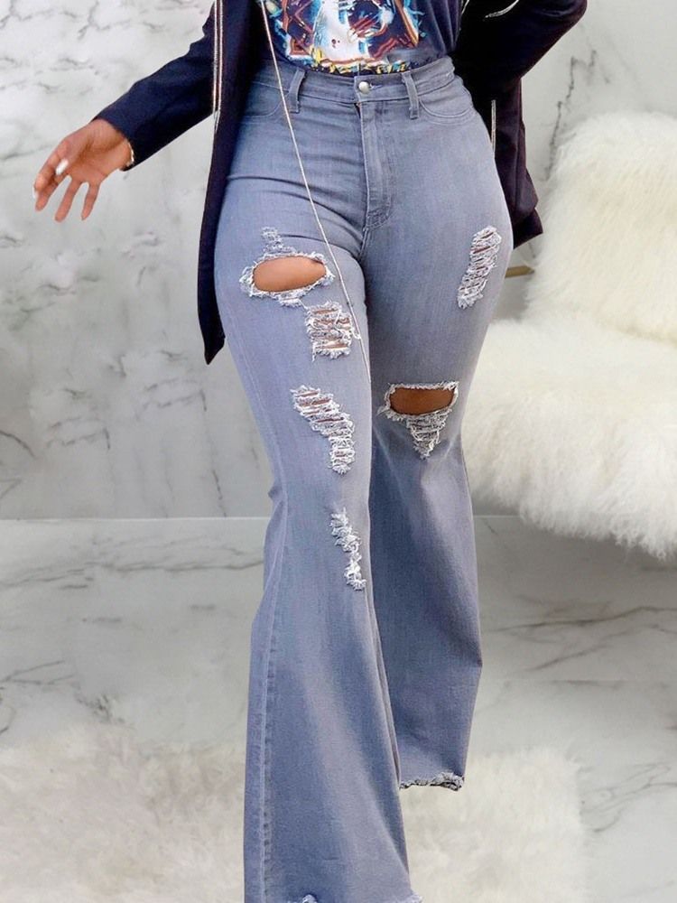 Hull Slank Jeans Med Høy Midje Og Høy Midje For Kvinner