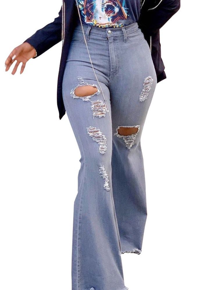 Hull Slank Jeans Med Høy Midje Og Høy Midje For Kvinner
