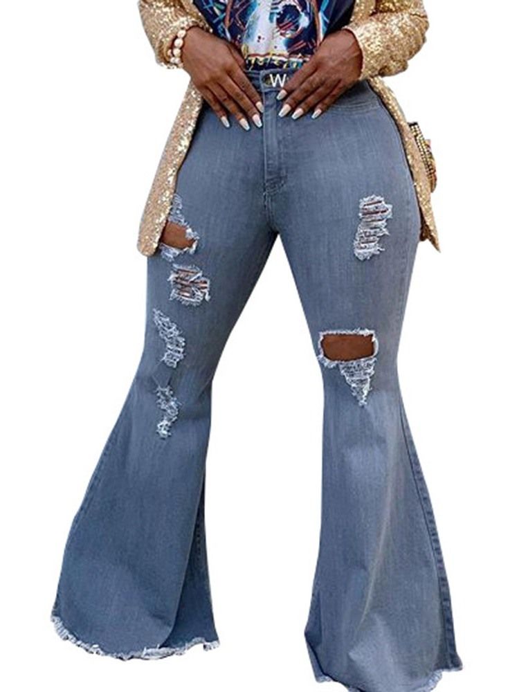 Hull Slank Jeans Med Høy Midje Og Høy Midje For Kvinner