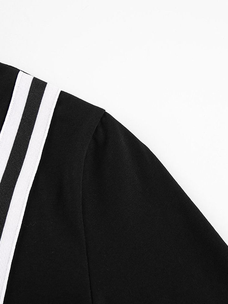 Kvinne Sexy Stripe Glidelås Skinny Romper