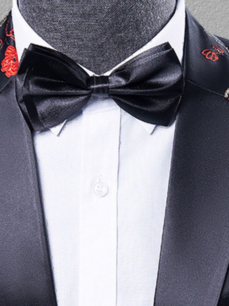 Color Block Pants Button-menns Dressdrakt For Menn