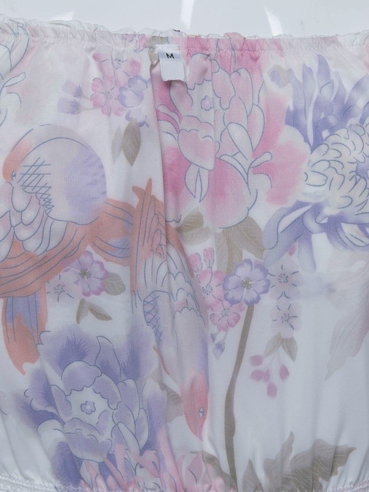 Stroppeløs Floral Print Maxikjole For Kvinner