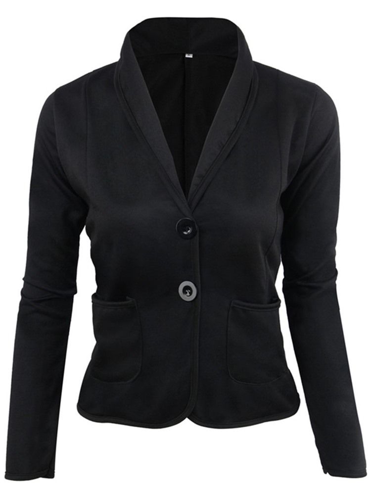 Enkelbrystet Langermet Høst Casual Blazer For Kvinner