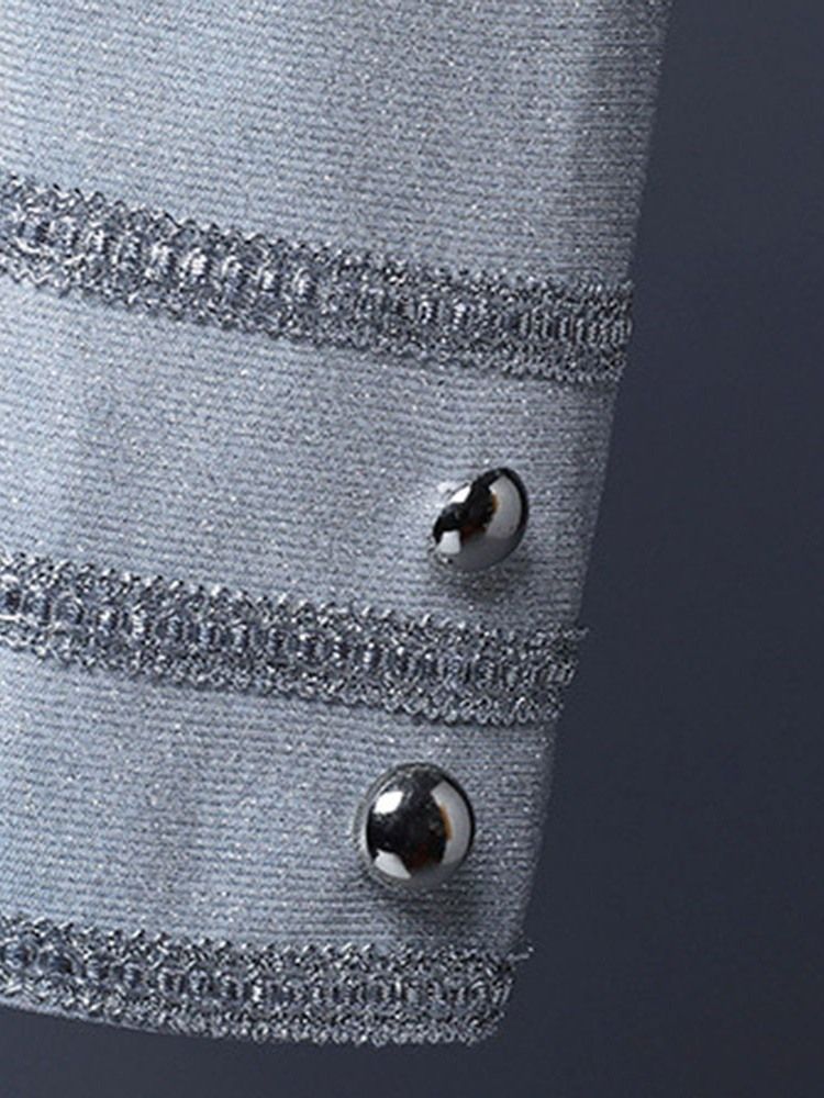 Vanlig Glidelås Mote Polyester Scenekostymer Menns Blazere
