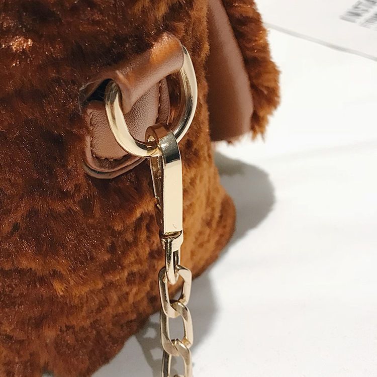 Lås Vanlige Velour Rektangel Crossbody Vesker